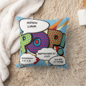 ベビー誕生統計カラフルおもしろい漫画ブックキープサウ クッション (ブランケット)