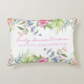 ベビー誕生統計ガールネーム熱帯フローラ アクセントクッション (正面)