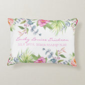 ベビー誕生統計ガールネーム熱帯フローラ アクセントクッション (裏面)
