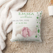 ベビー誕生統計グリーンサークル写真 クッション (ブランケット)