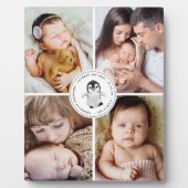 ベビー誕生統計コラージュ4フォトペンギン フォトプラーク (正面)