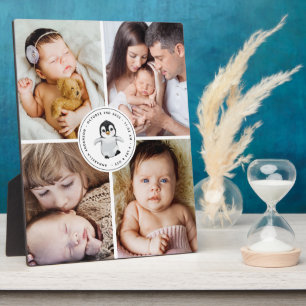 ベビー誕生統計コラージュ4フォトペンギン フォトプラーク