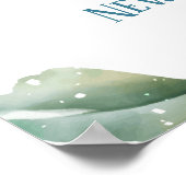 ベビー誕生統計サインエレファントブルー&グリーン ポスター (角)