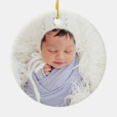 ベビー誕生統計バラフォトモノグラム セラミックオーナメント (裏面)