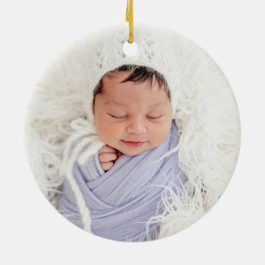 ベビー誕生統計バラフォトモノグラム セラミックオーナメント (裏面)