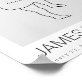 ベビー誕生統計パーソナライズされたポスター – グレー ポスター (角)