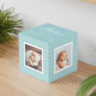 ベビー誕生統計フォトキューブ アクア フォトキューブ
