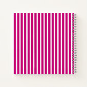 ベビー誕生統計フォトノートブック | マゼンタストライプ色 ノートブック (裏面)