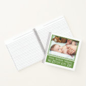 ベビー誕生統計フォトノートブック | 緑のストライプ ノートブック (内部)