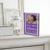 ベビー誕生統計フォトブロック | 紫ストライプ色 フォトブロック
