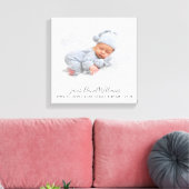 ベビー誕生統計フォトマスクキープ生まれたばかりのサケ キャンバスプリント (インサイチュ (リビング))