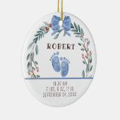 ベビー誕生統計ボーイフォトベビー初めてのクリスマス セラミックオーナメント (右)