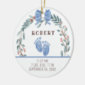 ベビー誕生統計ボーイフォトベビー初めてのクリスマス セラミックオーナメント (左)