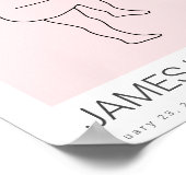 ベビー誕生統計ポスパーソナライズされたター – ピンク ポスター (角)