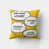 ベビー誕生統計モダンおもしろい漫画ブックキープサウ クッション (裏面)