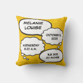 ベビー誕生統計モダンおもしろい漫画ブックキープサウ クッション (正面)