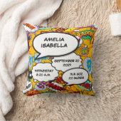 ベビー誕生統計モダンおもしろい漫画ブックキープサウ クッション (ブランケット)