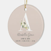 ベビー誕生統計レコード赤面フォトモノグラムA セラミックオーナメント (左)