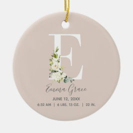 ベビー誕生統計レコード赤面フォトモノグラムE セラミックオーナメント
