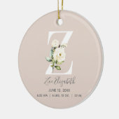 ベビー誕生統計レコード赤面フォトモノグラムZ セラミックオーナメント (左)