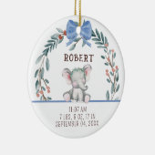 ベビー誕生統計動物ベビー初めてのクリスマス セラミックオーナメント (右)