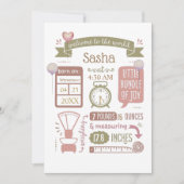 ベビー誕生統計情報発表ピンク シーズンカード (正面)