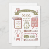 ベビー誕生統計情報発表ピンク シーズンカード (正面/裏面)