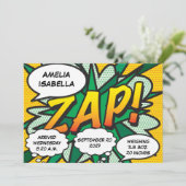 ベビー誕生統計漫画ブックアポップ・アートのートアナウンスメント 招待状 (スタンド正面)