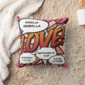 ベビー誕生統計漫画ブックアポップ・アートのートキープサケ クッション (ブランケット)