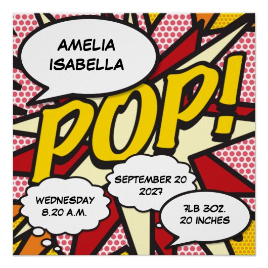 ベビー誕生統計漫画ブックアポップ・アートのートキープサケ ポスター (正面)