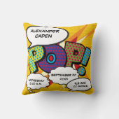 ベビー誕生統計漫画ブックポップ・アートのArt Keepsake クッション (裏面)