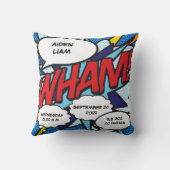 ベビー誕生統計漫画ブックポップ・アートのArt Keepsake クッション (裏面)