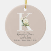 ベビー誕生統計記録赤面写真K セラミックオーナメント (正面)