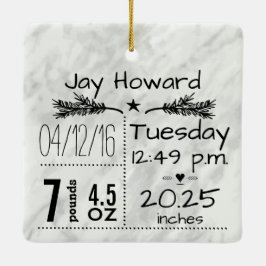 ベビー誕生統計誕生レコードのクリスマスフォト セラミックオーナメント