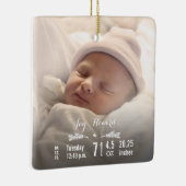 ベビー誕生統計誕生レコードのクリスマスフォト セラミックオーナメント (右)