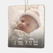 ベビー誕生統計誕生レコードのクリスマスフォト セラミックオーナメント (左)