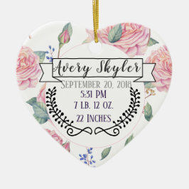 ベビー誕生統計誕生レコードクリスマス写真 セラミックオーナメント