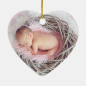 ベビー誕生統計誕生レコードクリスマス写真 セラミックオーナメント (裏面)