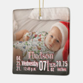 ベビー誕生統計誕生レコードChristmas Photo Cera セラミックオーナメント (左)
