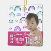 ベビー誕生統計誕生レコードChristmas Photo Cera セラミックオーナメント (左)