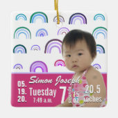 ベビー誕生統計誕生レコードChristmas Photo Cera セラミックオーナメント (正面)