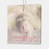 ベビー誕生統計誕生レコードChristmas Photo Cera セラミックオーナメント (左)