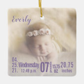 ベビー誕生統計誕生レコードChristmas Photo Cera セラミックオーナメント (正面)