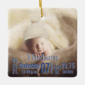 ベビー誕生統計誕生レコードChristmas Photo Cera セラミックオーナメント (正面)
