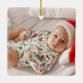 ベビー誕生統計誕生レコードChristmas Photo Cera セラミックオーナメント (裏面)
