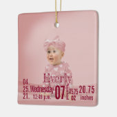 ベビー誕生統計誕生レコードChristmas Photo Cera セラミックオーナメント (左)