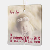 ベビー誕生統計誕生レコードChristmas Photo Cera セラミックオーナメント (左)