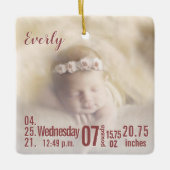 ベビー誕生統計誕生レコードChristmas Photo Cera セラミックオーナメント (正面)