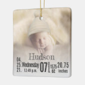 ベビー誕生統計誕生レコードChristmas Photo Cera セラミックオーナメント (左)