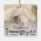 ベビー誕生統計誕生レコードChristmas Photo Cera セラミックオーナメント (正面)
